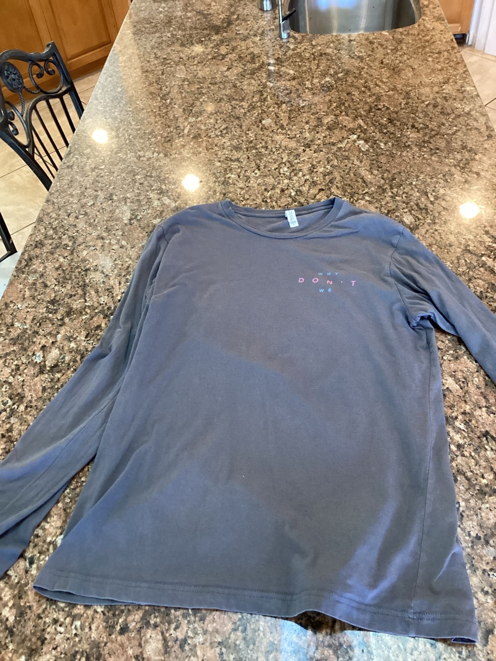 Why Don’t We, Long-Sleeve Crewneck Shirt , Gray, Size XLarge